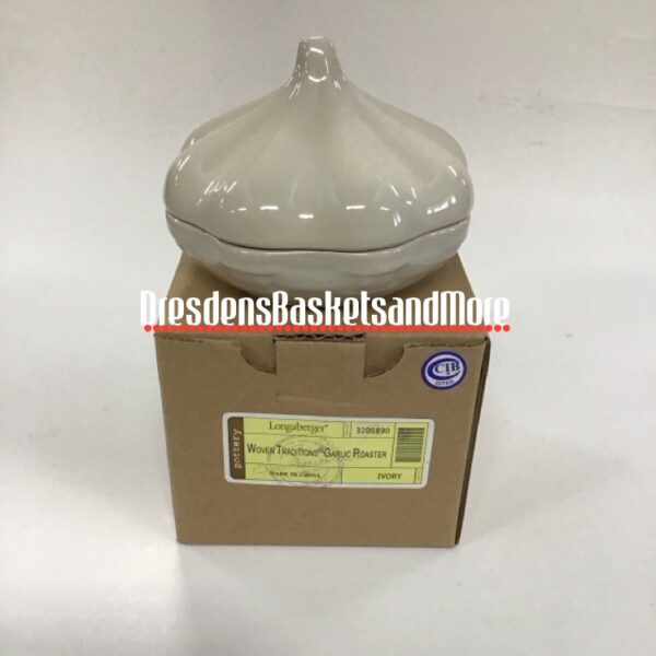 Longaberger Ivory Garlic Roaster NIB