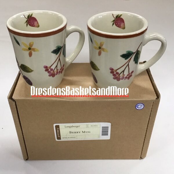 Longaberger Berry Mugs Set of 2 NIB