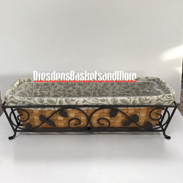 Longaberger 2005 At Home Garden Window Box Basket & WI Stand Set