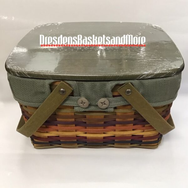 Longaberger 2008 Multicolor Cake Basket Combo w/ Riser & Woodcrafts Lid