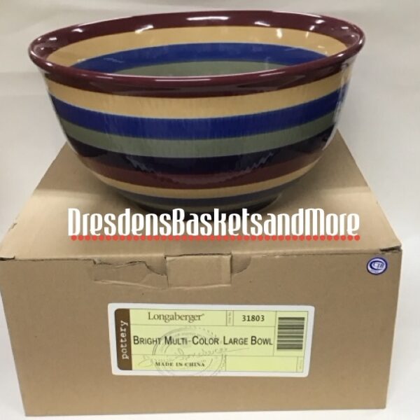 Longaberger Multi Color Large Bowl NIB