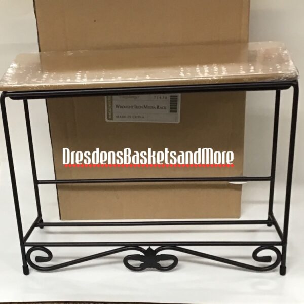 Longaberger Wrought Iron Media Rack w/ Shelf NIB