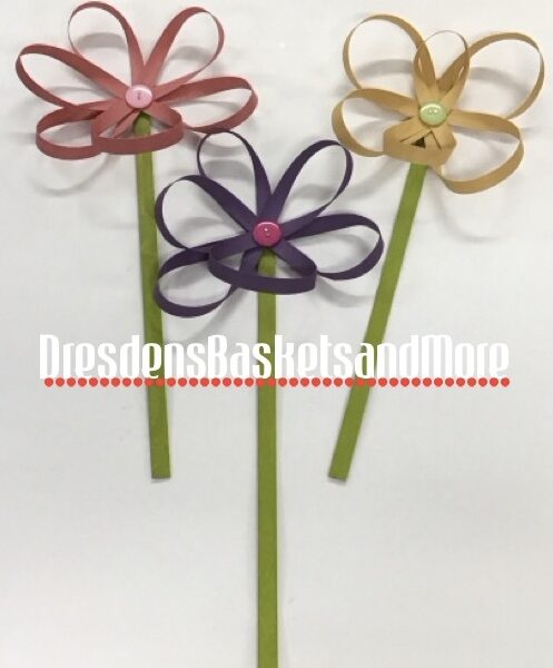 Longaberger Button Flowers Set of 3