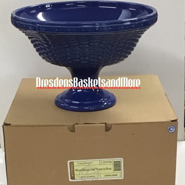 Woven Reflections Longaberger Cornflower Compote Bowl NIB