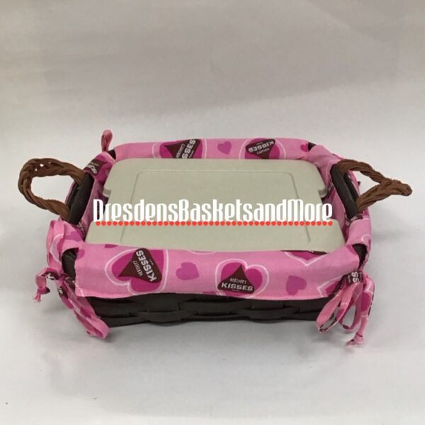 Longaberger 2007 Small Square Serving Basket w/ Lidded Protector & Liner