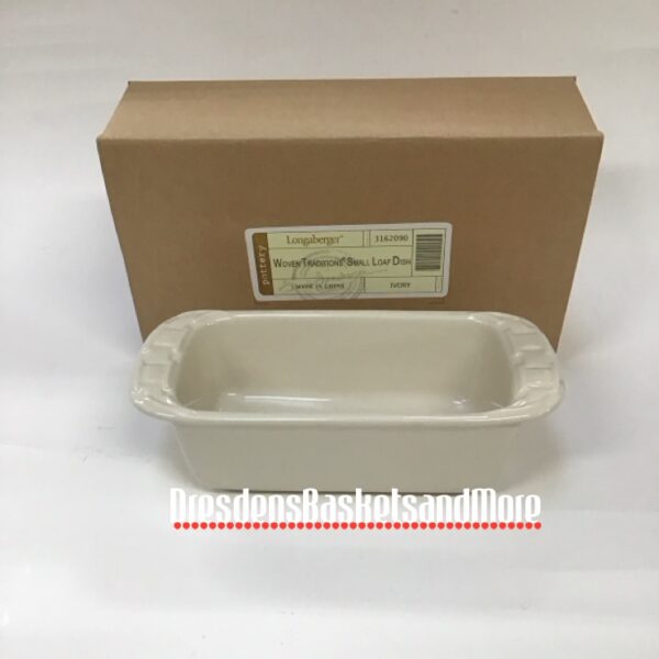 Longaberger Ivory Small Loaf Dish NIB