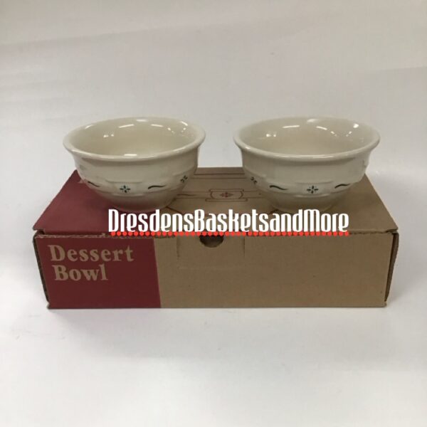 Longaberger Heritage Green Dessert Bowls Set of 2 NIB