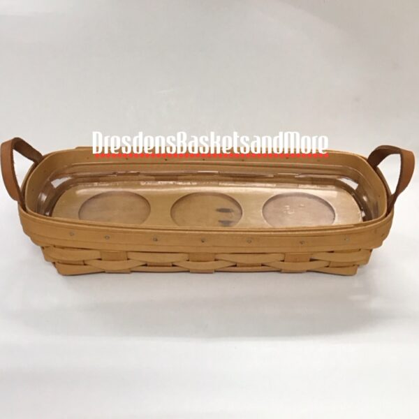 Longaberger 1996 Small Flower Pot Basket w/ Protector & Wood Riser