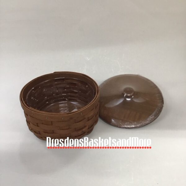 Longaberger 2006 Round Coaster Basket w/ Protector & Lid