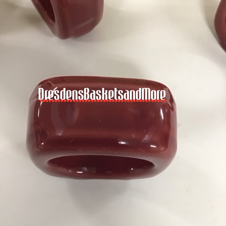 Paprika Longaberger Soft Square Napkin Rings (Set of 4) NIB*