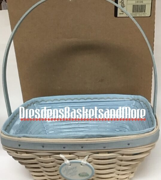Longaberger 2003 Small Easter Basket Whitewashed Set NIB