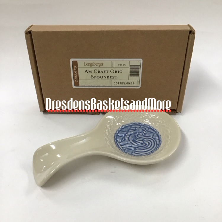 Longaberger American Craft Originals Light Cornflower Spoon Rest NIB