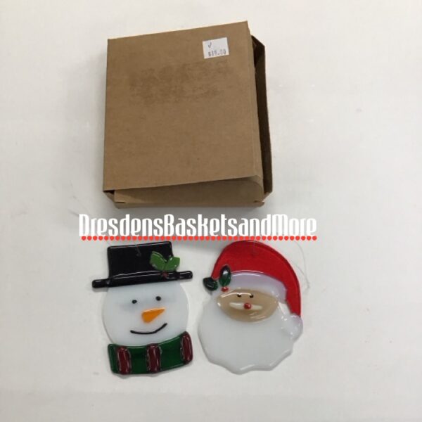 Longaberger Santa & Snowman Ornament Set NIB