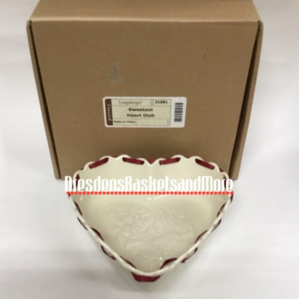 Longaberger Sweetest Heart Ivory Dish NIB