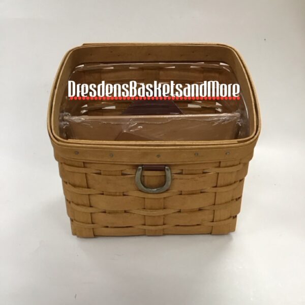 Longaberger 2008 Sort & Store TV Time Basket w/ Protector & Wood Dividers