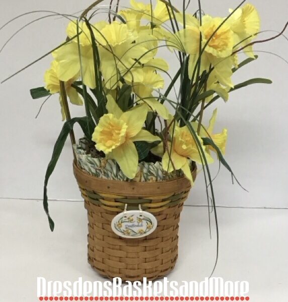 May Series Longaberger 2008 Daffodil Basket Set w/ Florals