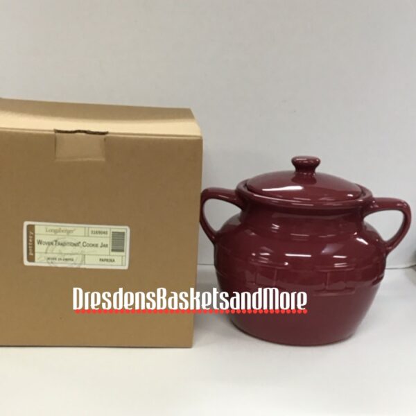 Longaberger Paprika Cookie Jar W/Lid NIB