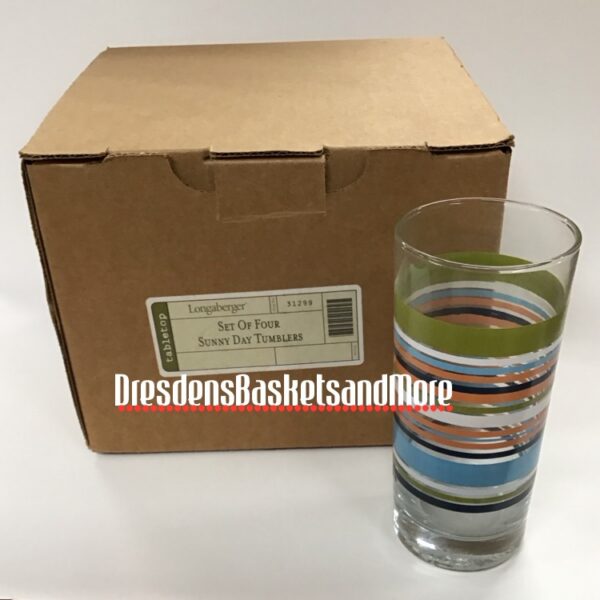 Longaberger Sunny Day Tumblers Set of 4 NIB