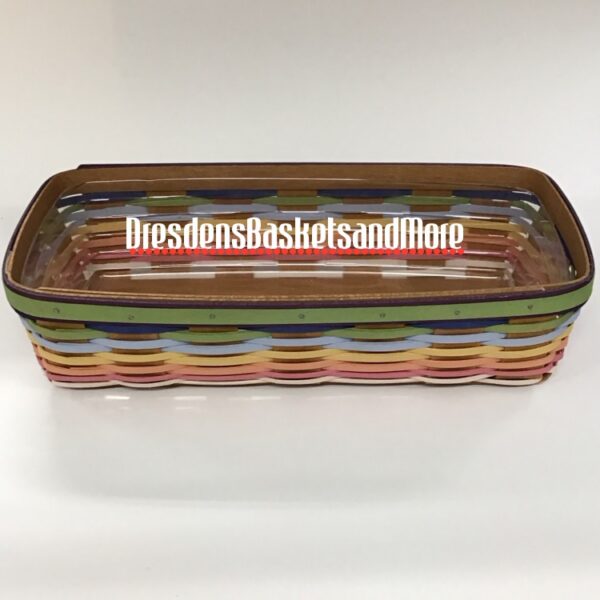 Summertime Stripe Longaberger Bread Basket w/ Protector
