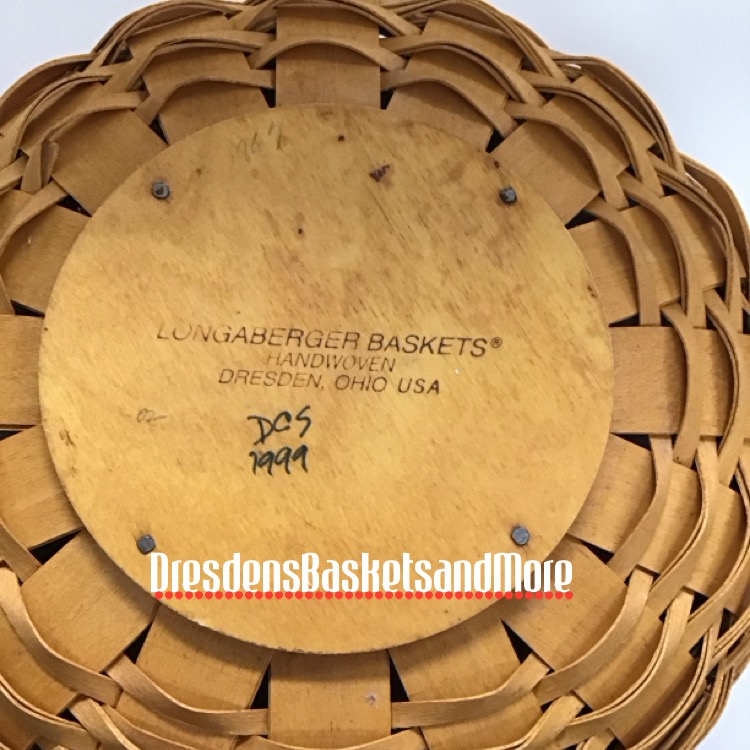 Longaberger 1999 Christmas Popcorn Green Basket Combo*