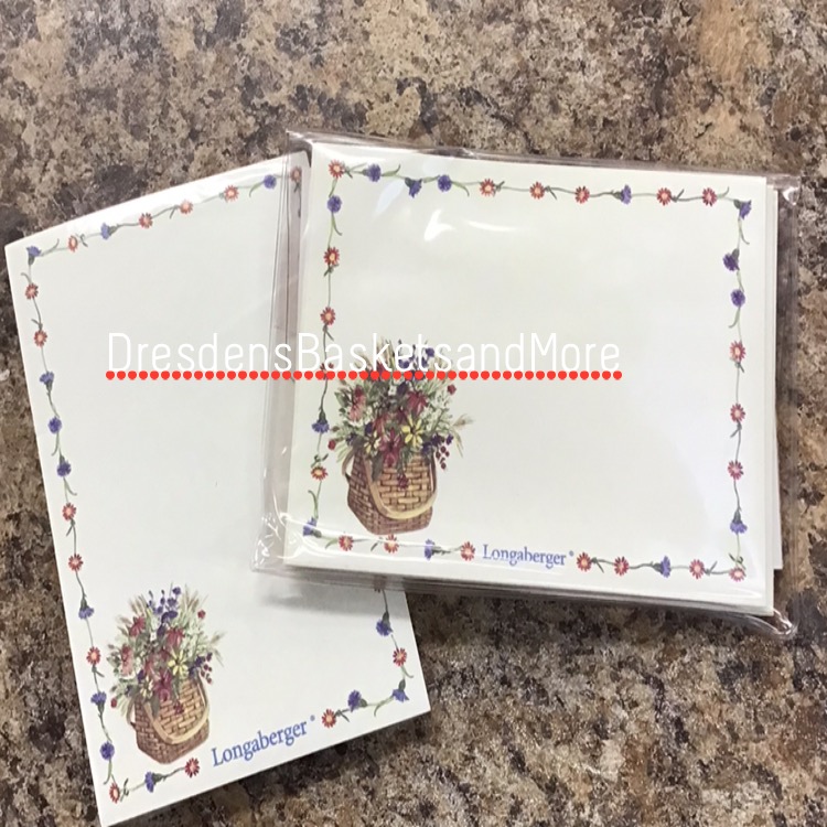 Longaberger 8 Envelopes and Notecards