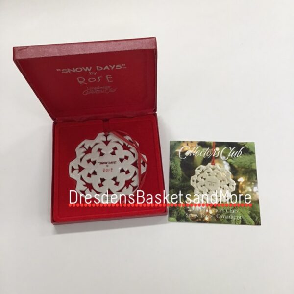 Longaberger C.C. “Snow Days” by Rose 2005 Ornament