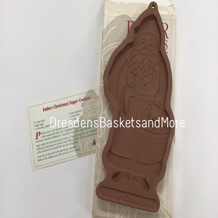 Longaberger Father Christmas Cookie Mold 1990