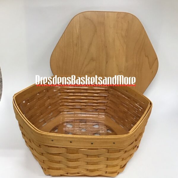Longaberger 2000 12” Generations Basket w/ Protector & Woodcrafts Lid