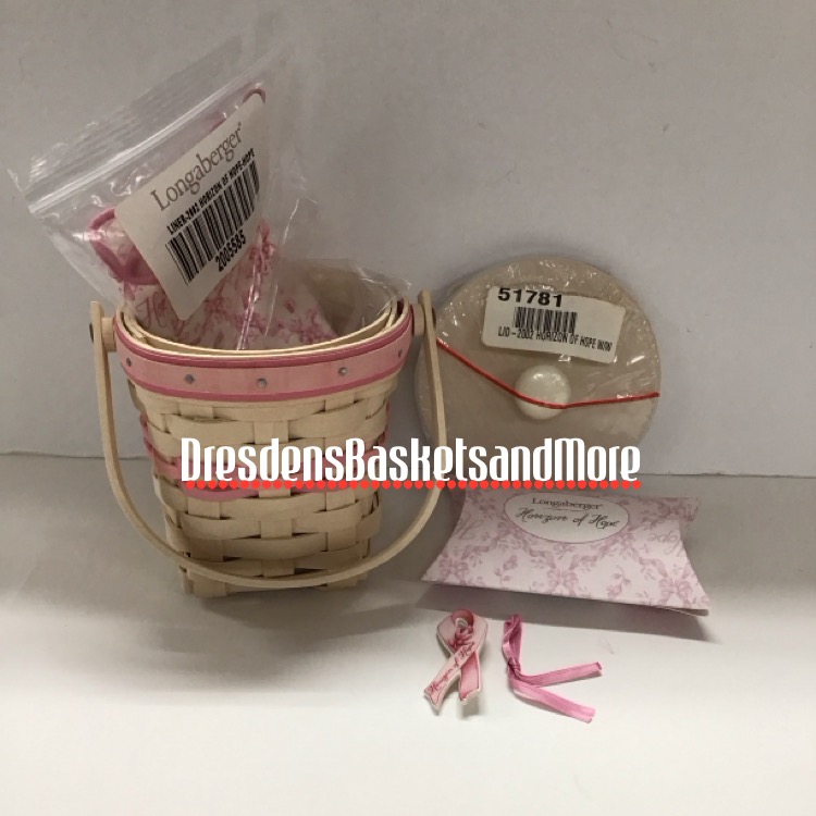 Longaberger 2002 Horizon of Hope Whitewashed Basket Set