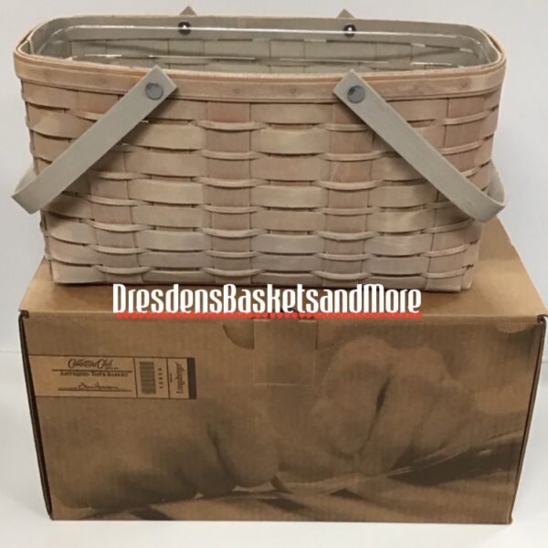 Longaberger 2014 Antiqued Tote Basket w/ Protector NIB