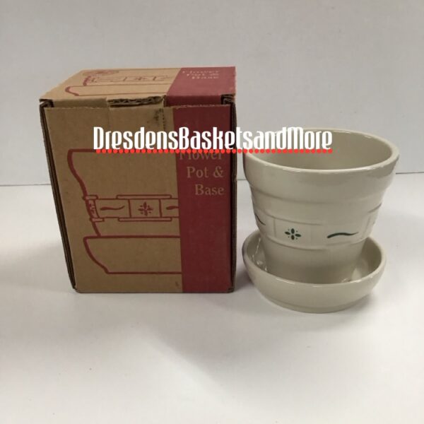 Longaberger Heritage Green Medium Flower Pot NIB