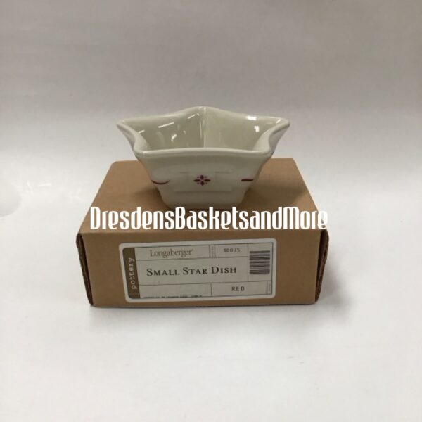 Longaberger Traditional Red Small Star Dish NIB