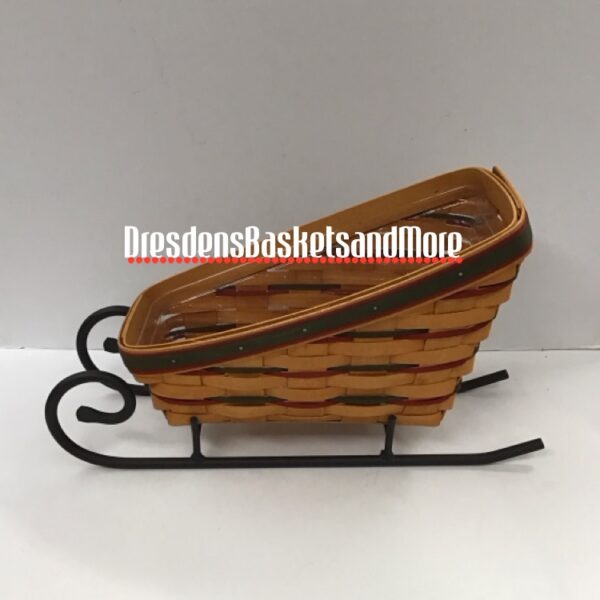 Longaberger 1997 Holiday Sleigh Basket w/ Protector & WI Runners*