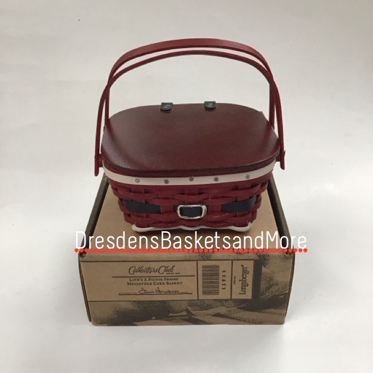 Longaberger 2014 Life's A Picnic Miniature Santa Belly Cake Basket NIB*