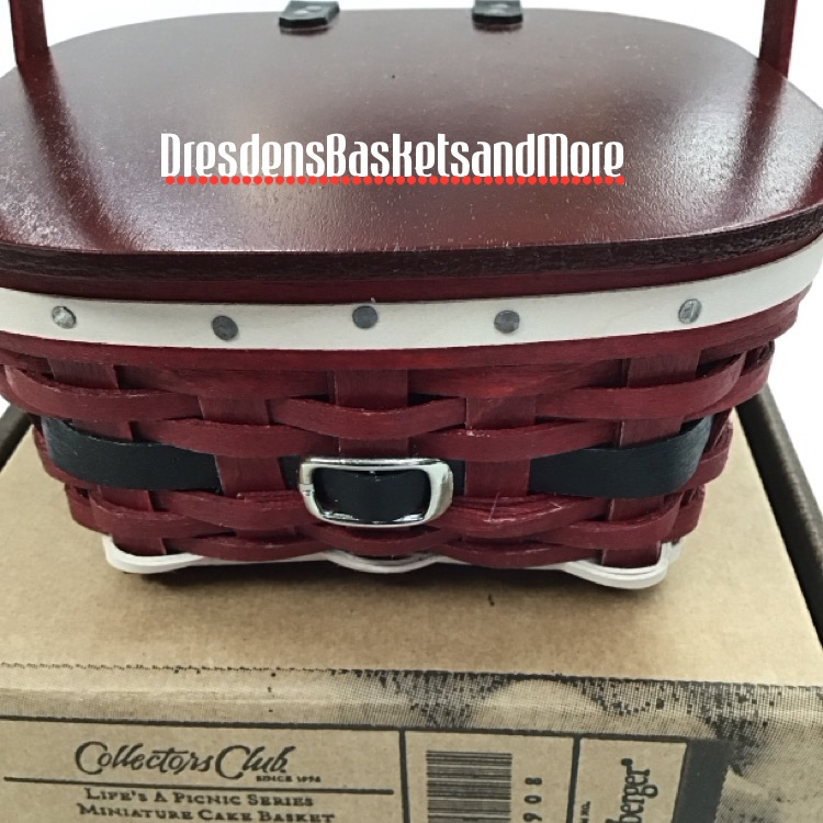 Longaberger 2014 Life's A Picnic Miniature Santa Belly Cake Basket NIB*