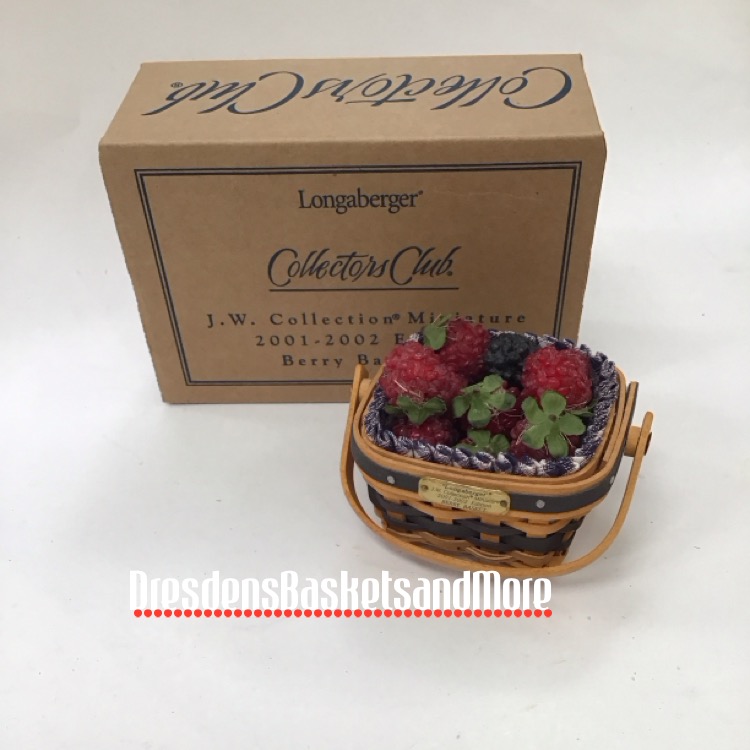 Longaberger 2001 Miniature Berry Basket Combo w/ Berries NIB