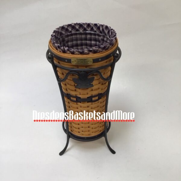 Longaberger 2003 Miniature Umbrella Basket Combo w/ Wrought Iron Stand