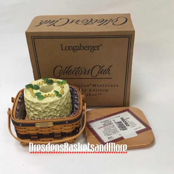 Longaberger 2002 JW Miniature Cake Basket Set NIB