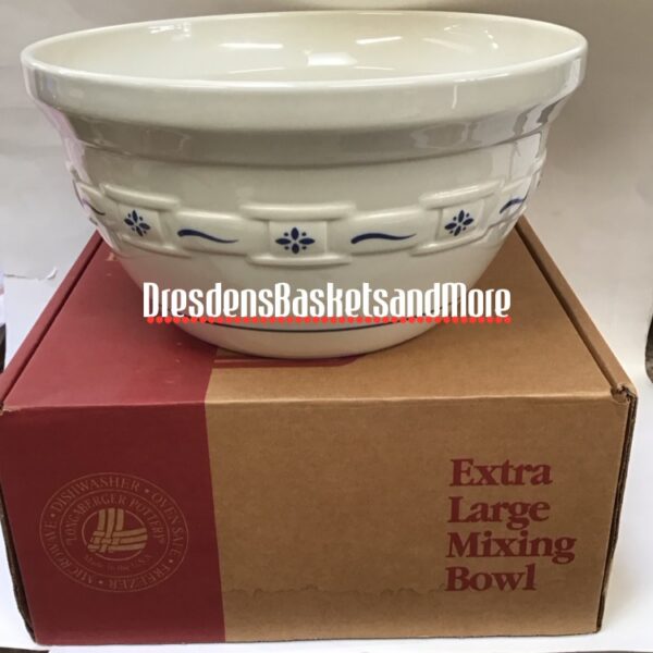 Longaberger Classic Blue Extra Large Mixing Bowl NIB