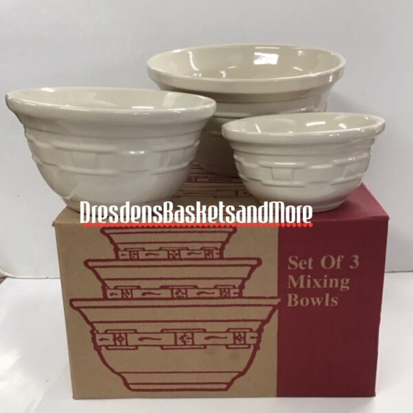 Longaberger Ivory Mixing Bowl Set of 3 NIB*