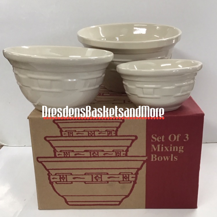 Longaberger Ivory Mixing Bowl Set of 3 NIB*