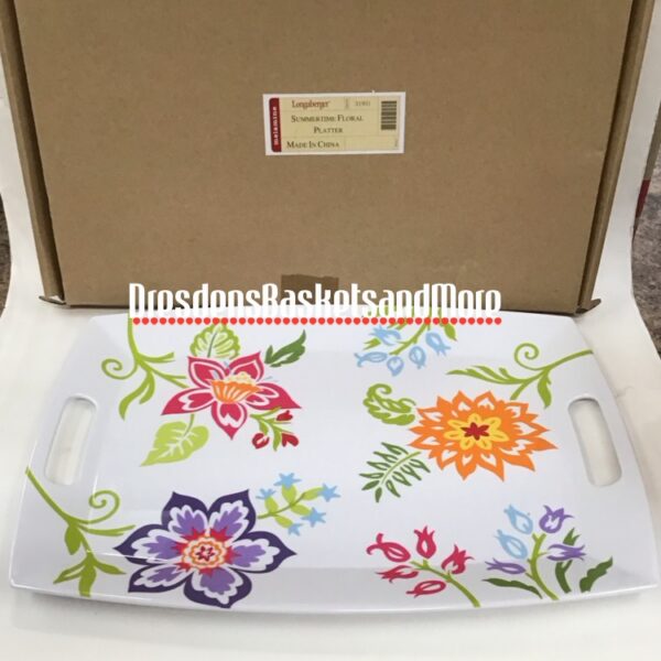 Longaberger Summertime Floral Platter NIB