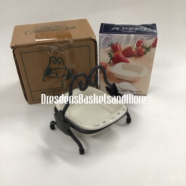 Longaberger Miniature 8X8 Dish & WI Stand NIB’s