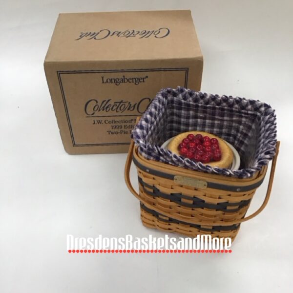 Longaberger 1999 Miniature Two Pie Basket Combo w/ Pie Plate