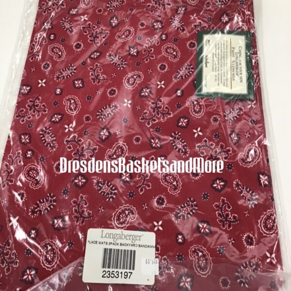 Longaberger Backyard Bandanna Place Mats Set of 2