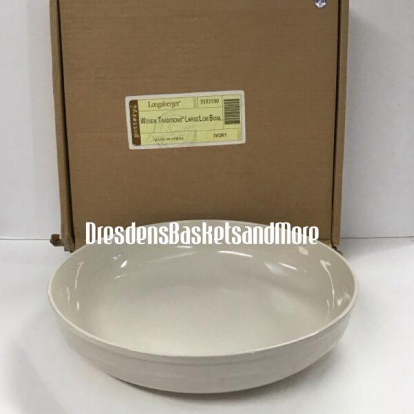 Longaberger Ivory Large Low Bowl NIB*