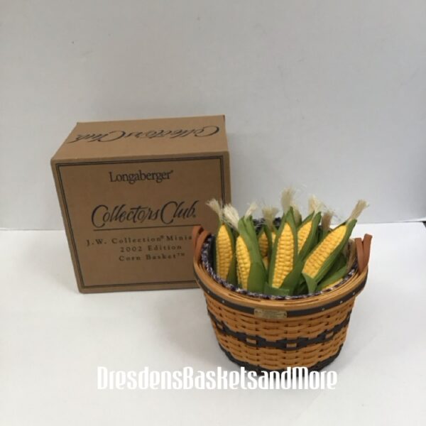 Longaberger 2001 Miniature Corn Basket Combo w/ Corn NIB