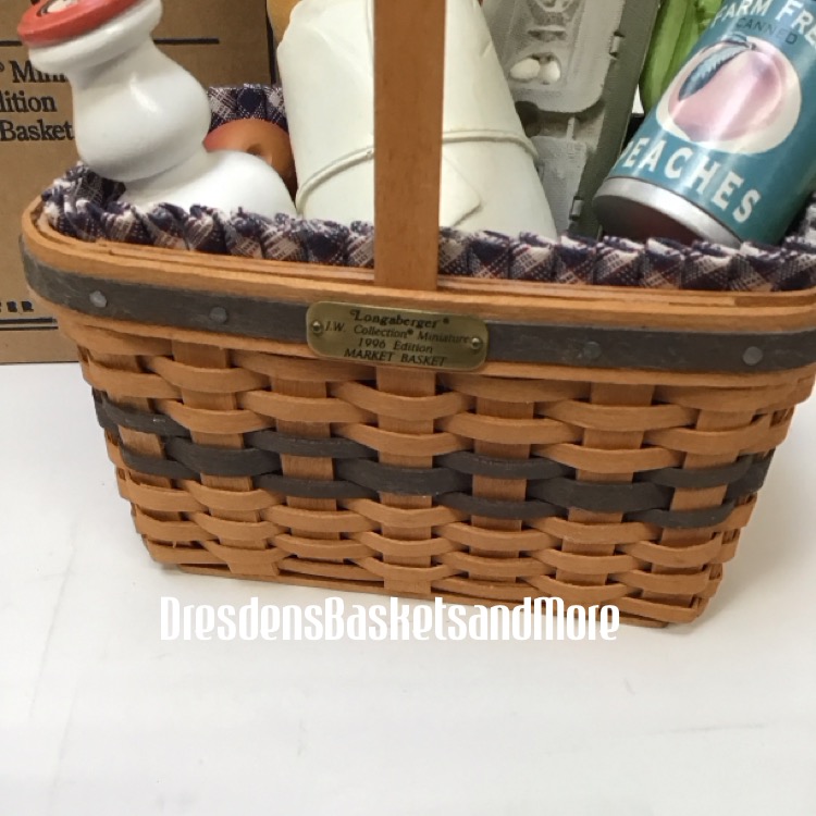 Longaberger 1996 JW Miniature Market Basket Combo w/ Groceries*