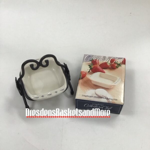 Longaberger Miniature 8X8 Dish & WI Stand