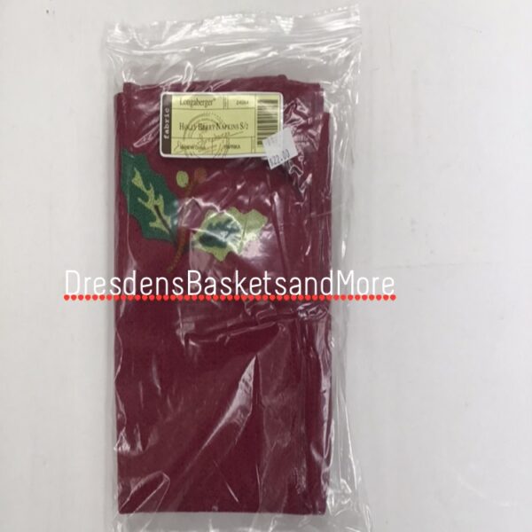 Napkins Longaberger Holly Berry Paprika